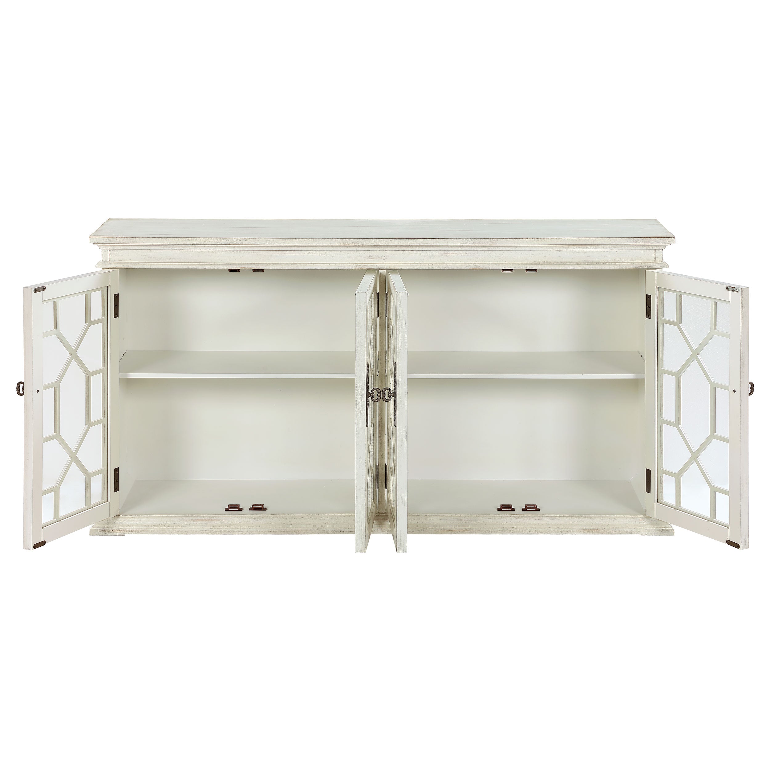 Kiara 4-door Accent Cabinet with Adjustable Shelves White