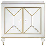 Lupin 2-door Accent Cabinet Mirror and Champagne