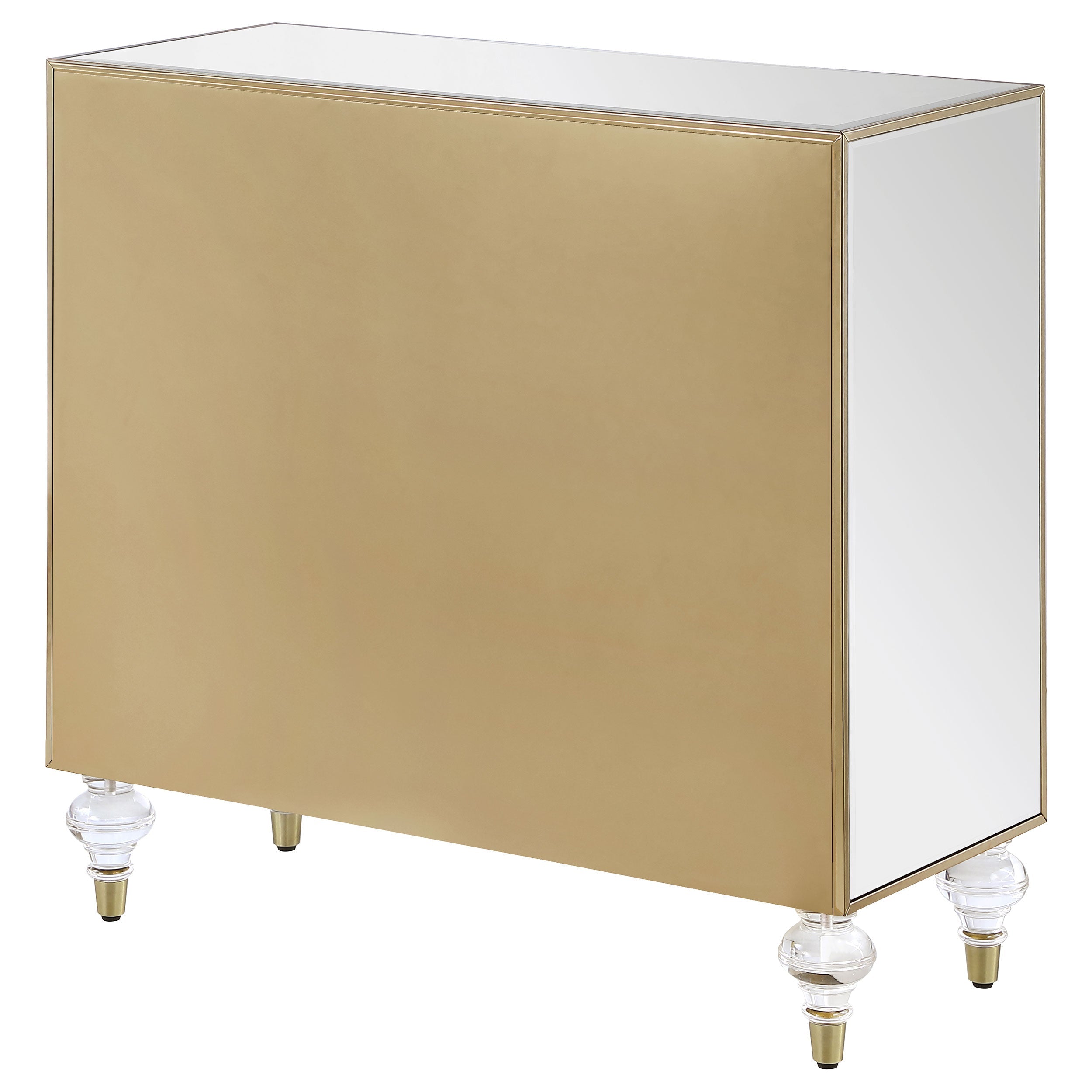 Lupin 2-door Accent Cabinet Mirror and Champagne