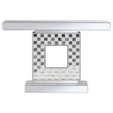 Claire Checkerboard Square Base Console Table Silver