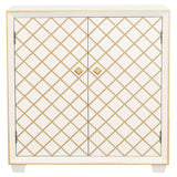 Belinda 2-door Accent Cabinet White and Gold