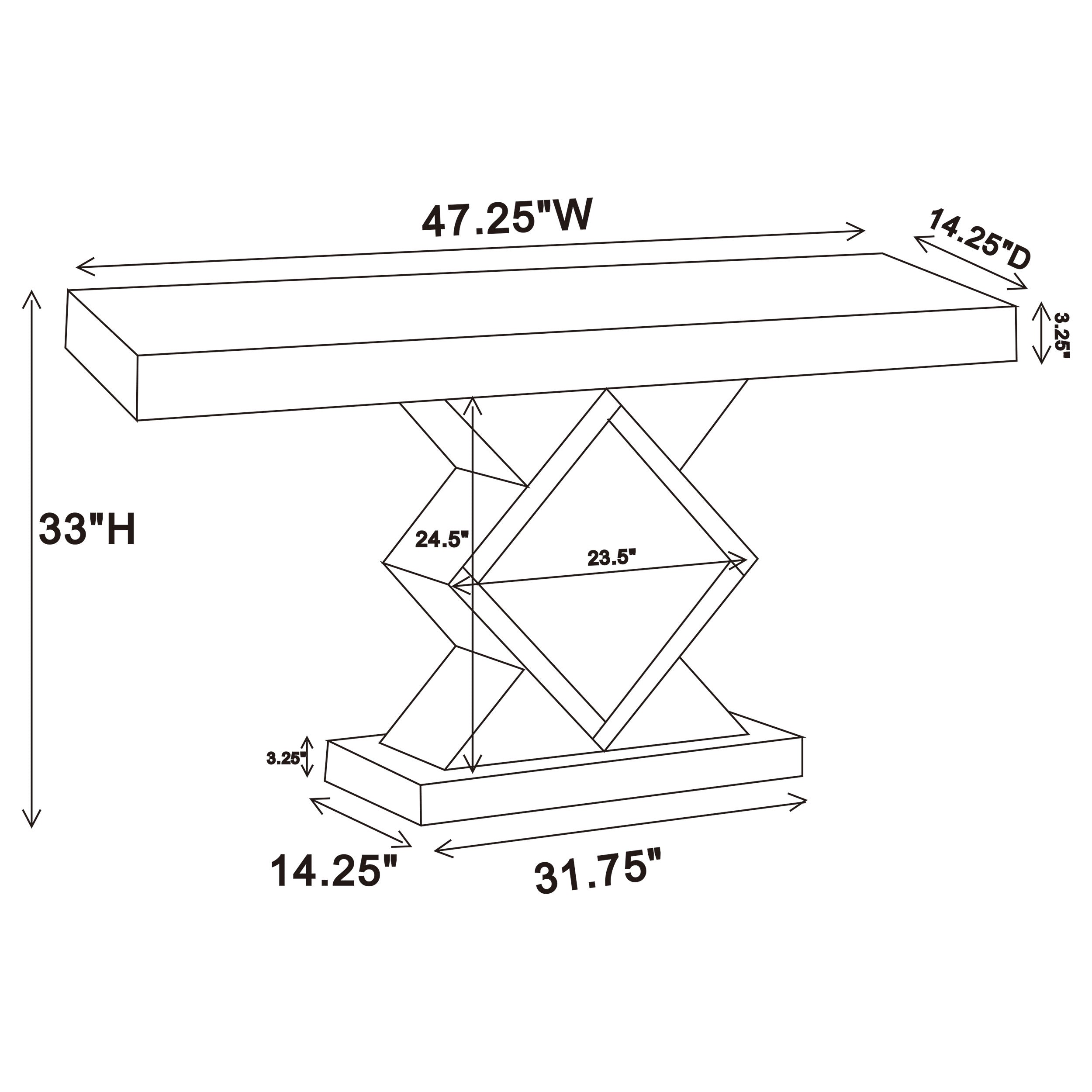 Andorra Console Table with LED Lighting Silver