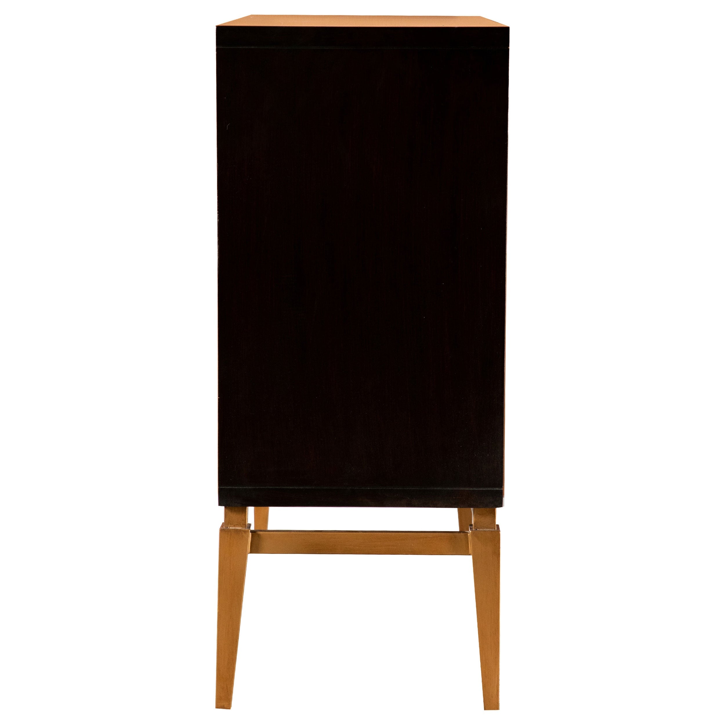 Zira Sunburst 2-door Accent Cabinet Brown and Antique Gold