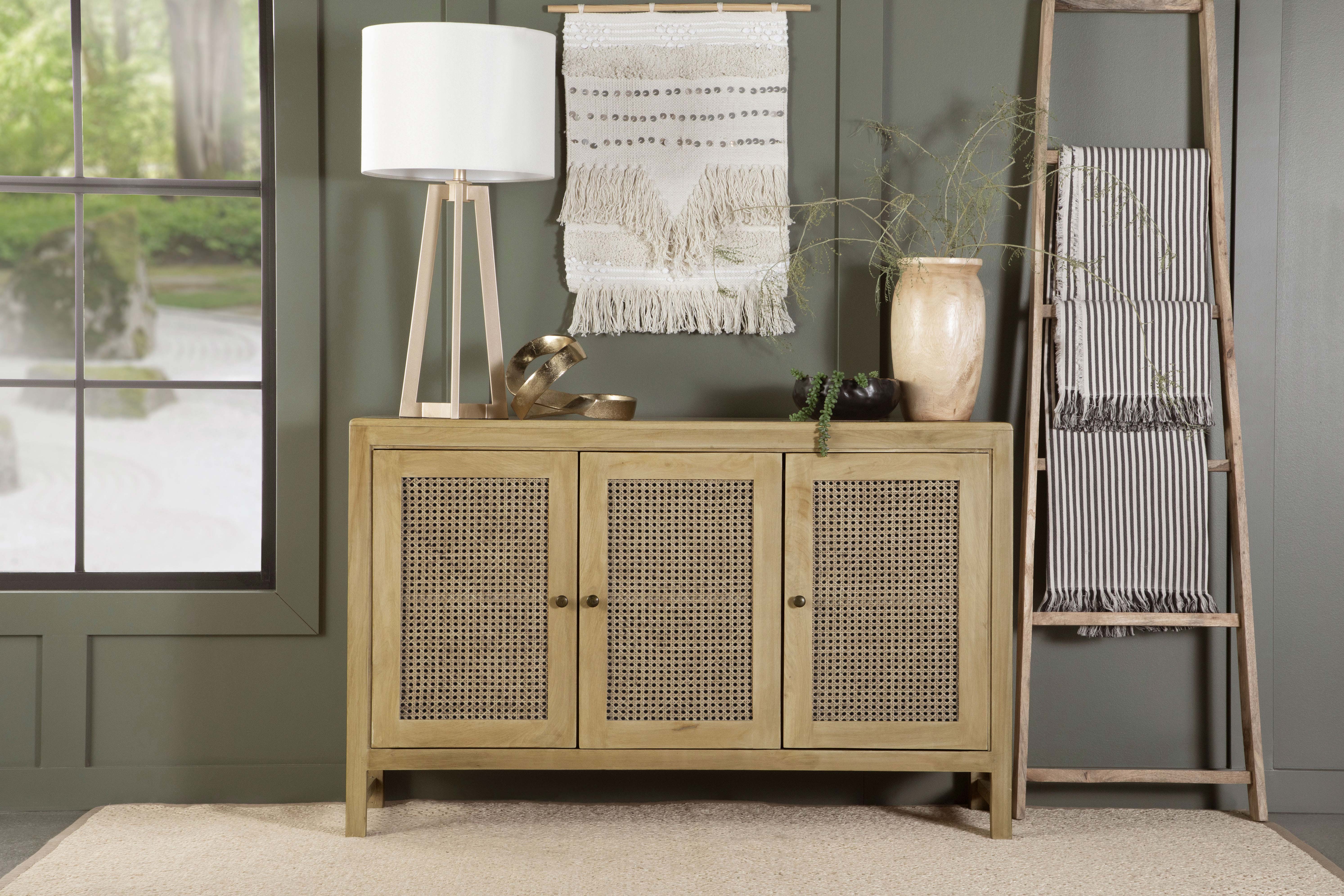 Zamora Rectangular 3-door Accent Cabinet Natural