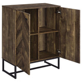 Carolyn 2-door Accent Cabinet Rustic Oak and Gunmetal