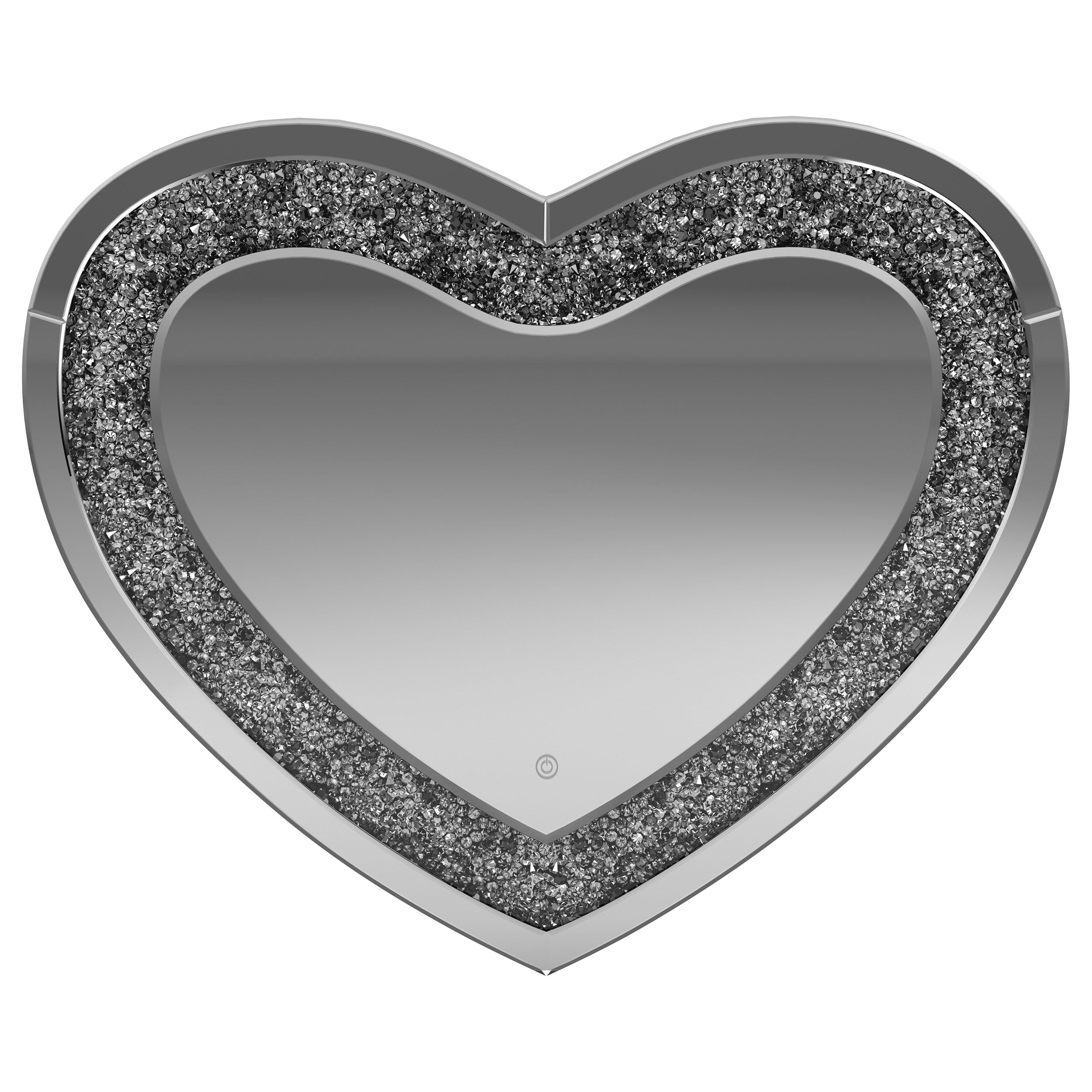 Aiko Heart Shape Wall Mirror Silver