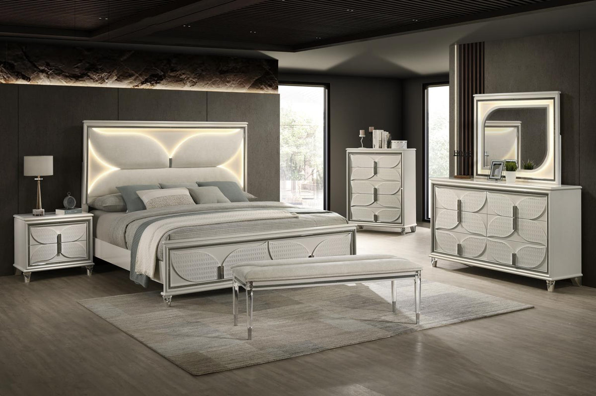 KING BED FRAME - DRESSER - MIRROR - CHEST - NIGHTSTAND