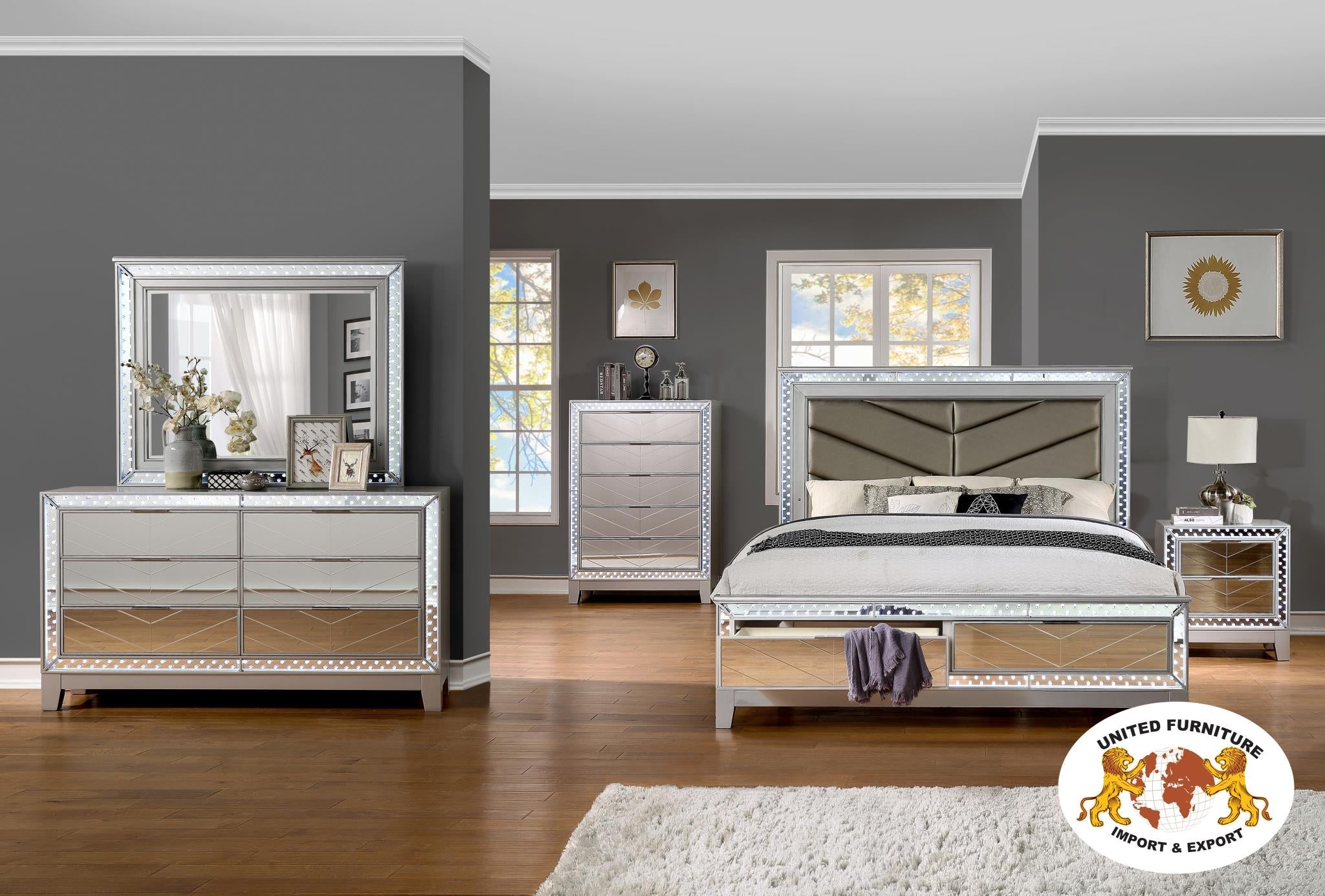 King Bed Frame - Dresser - Mirror