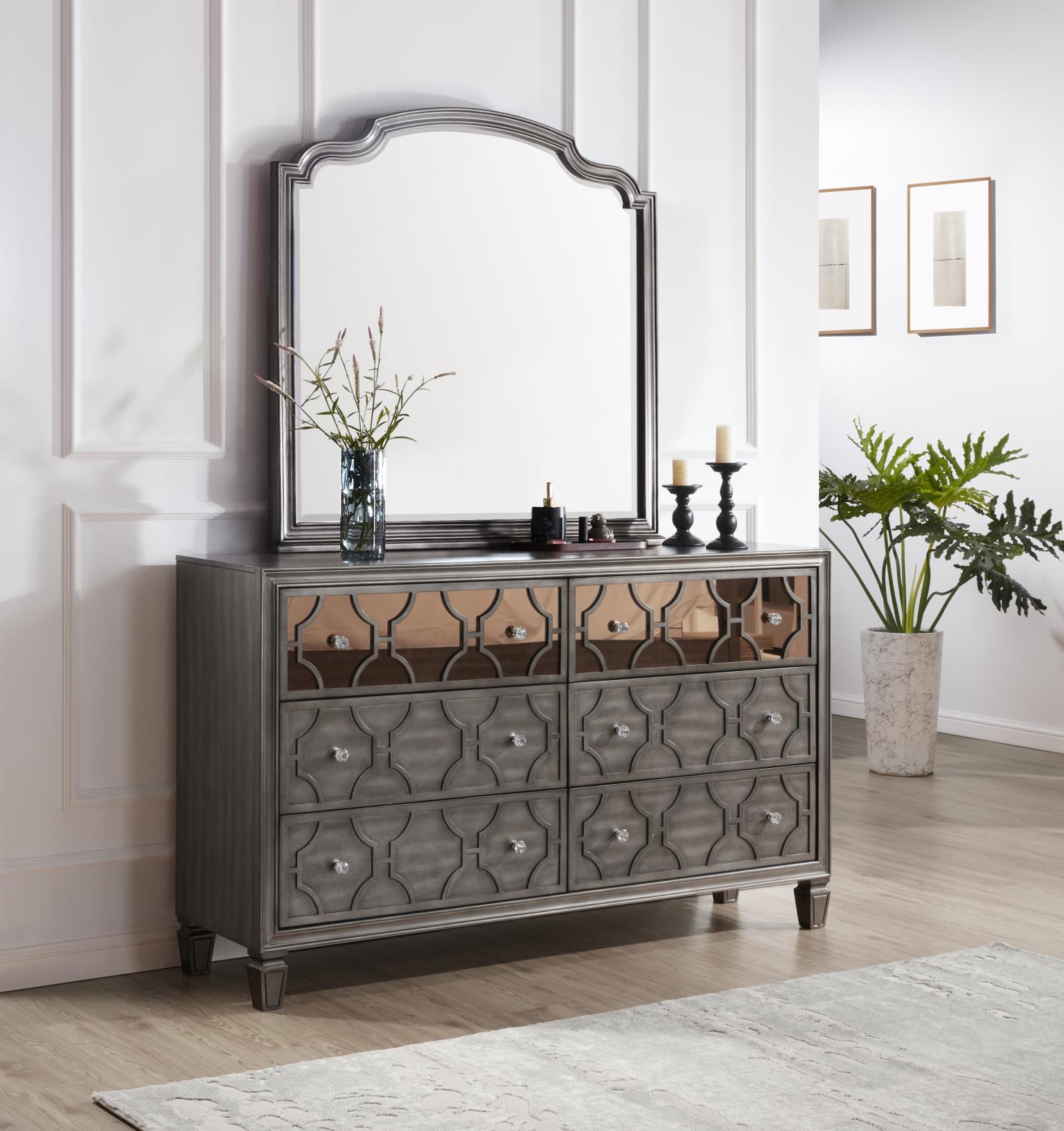 King Bed-Dresser-Mirror