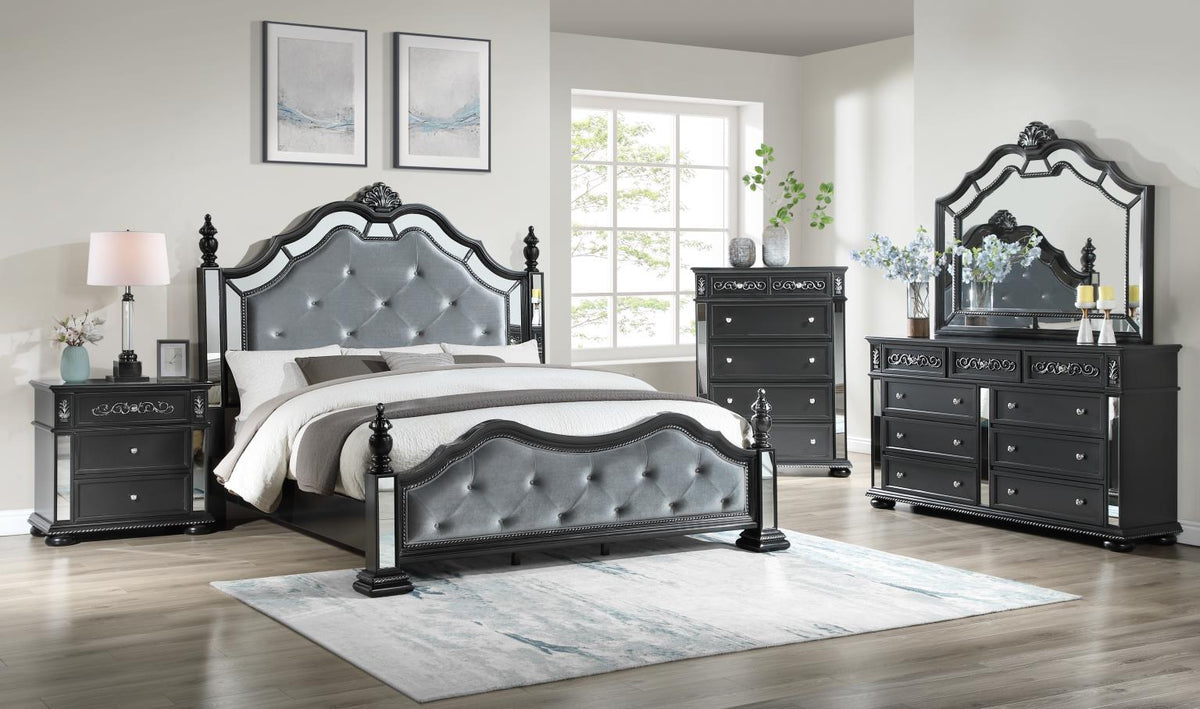 King Bed-Dresser-Mirror