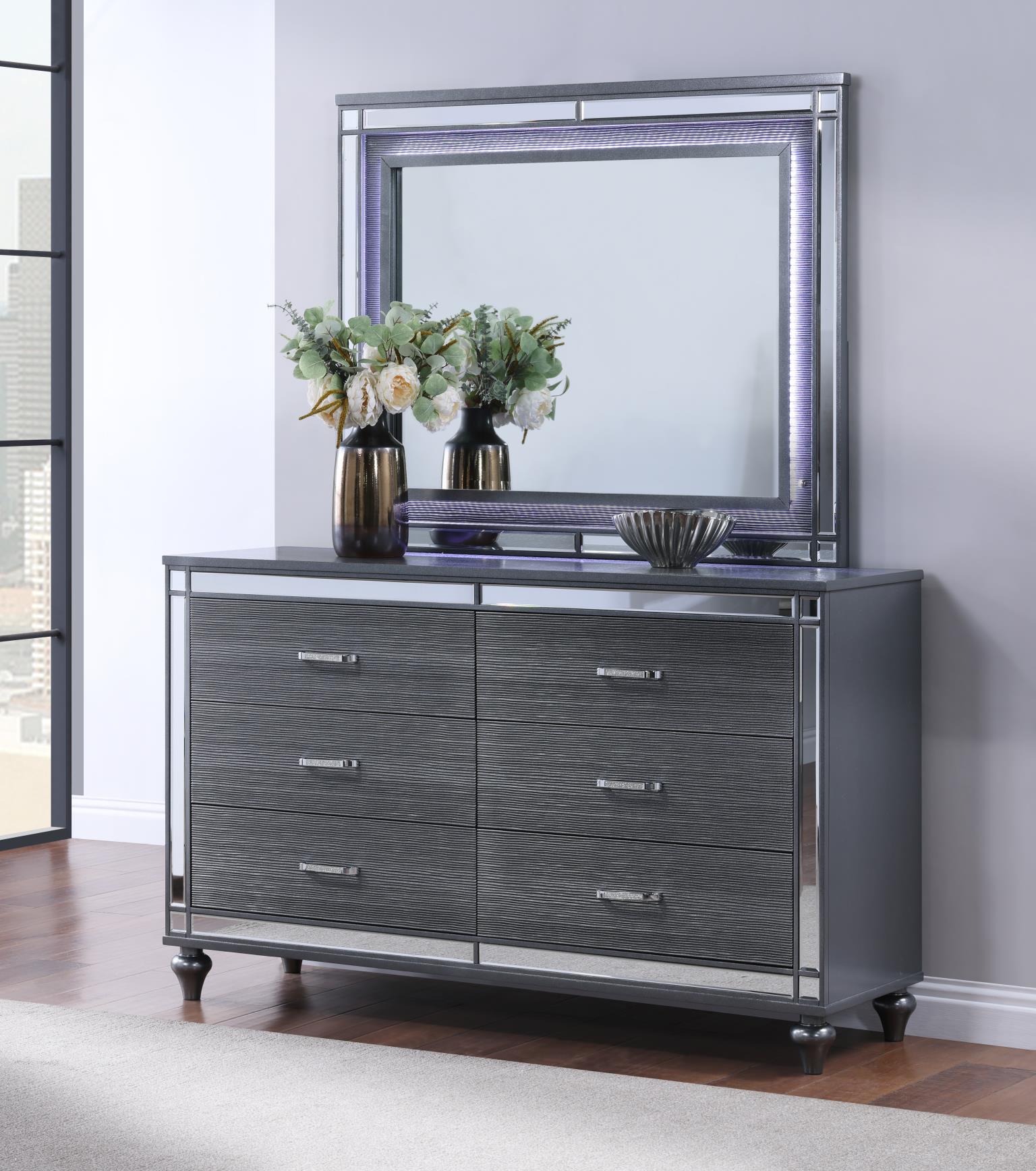 King Bed-Dresser-Mirror