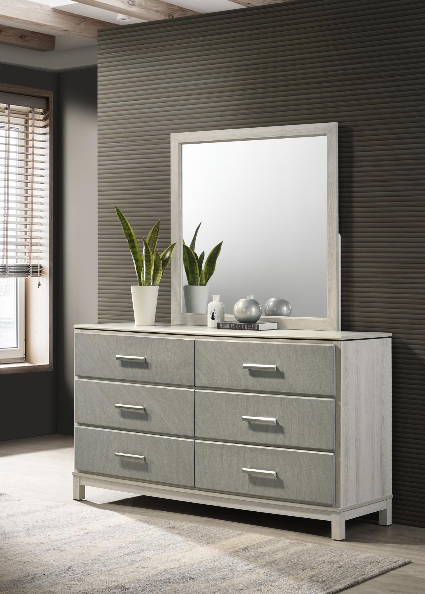 King Bed-Dresser-Mirror