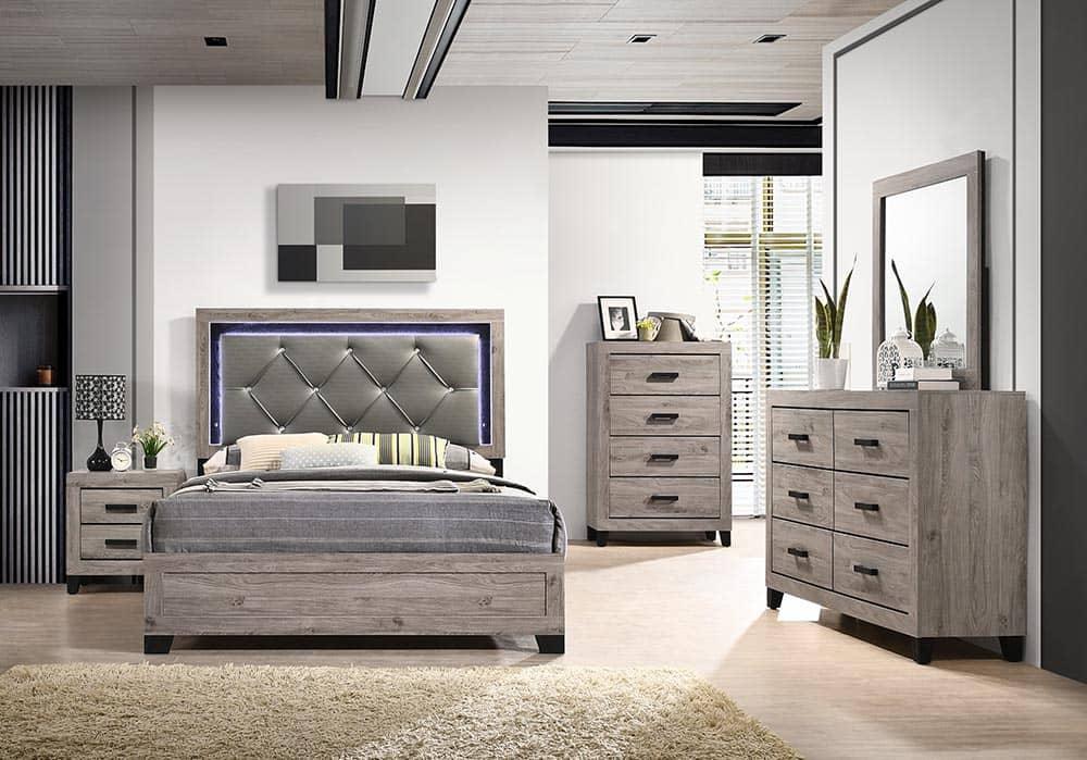 Twin Bed-Dresser-Mirror