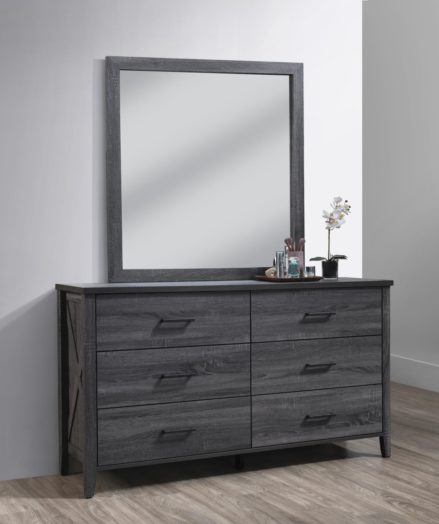 King Bed-Dresser-Mirror