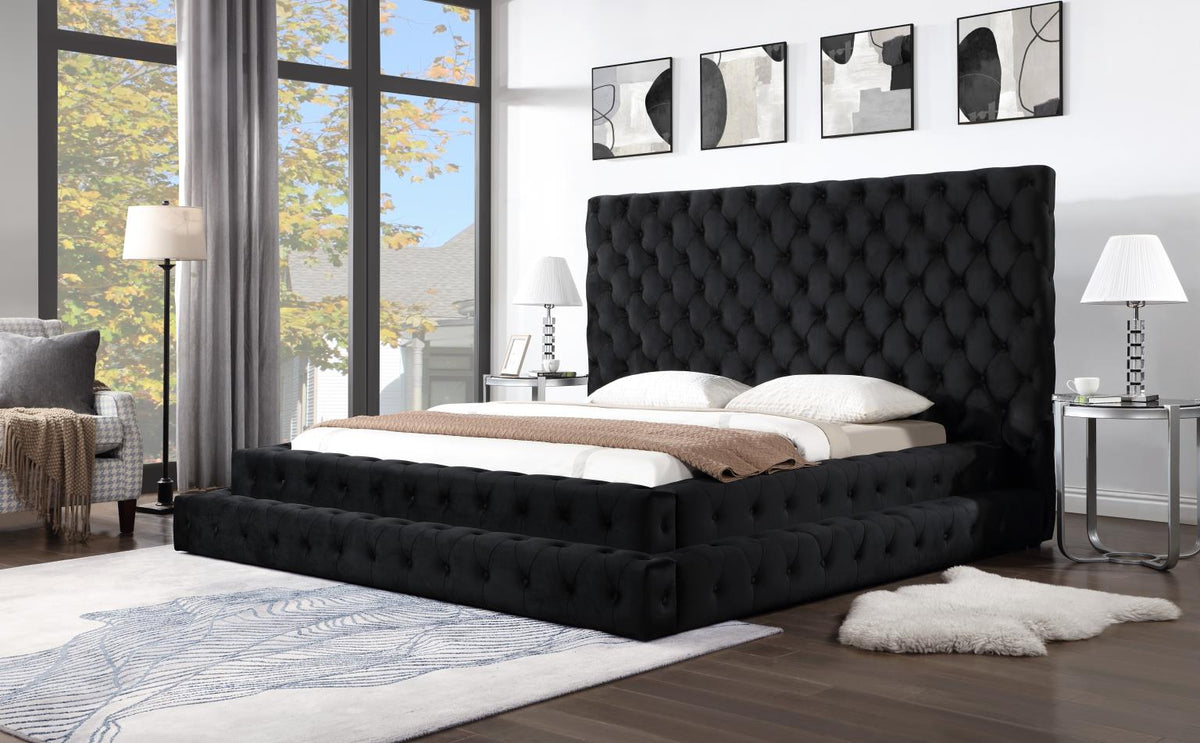 Black Velvet King Bed