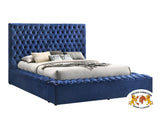 Blue Velvet King Bed