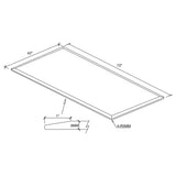 72x42-inch 8mm Rectangular Clear Tempered Glass Top