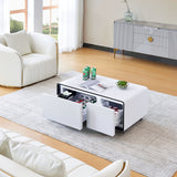 Framhild Coffee Table with Fridge and Bluetooth Speakers