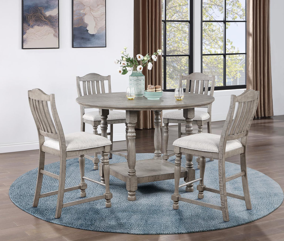 Dining Table & 4 Side Chairs