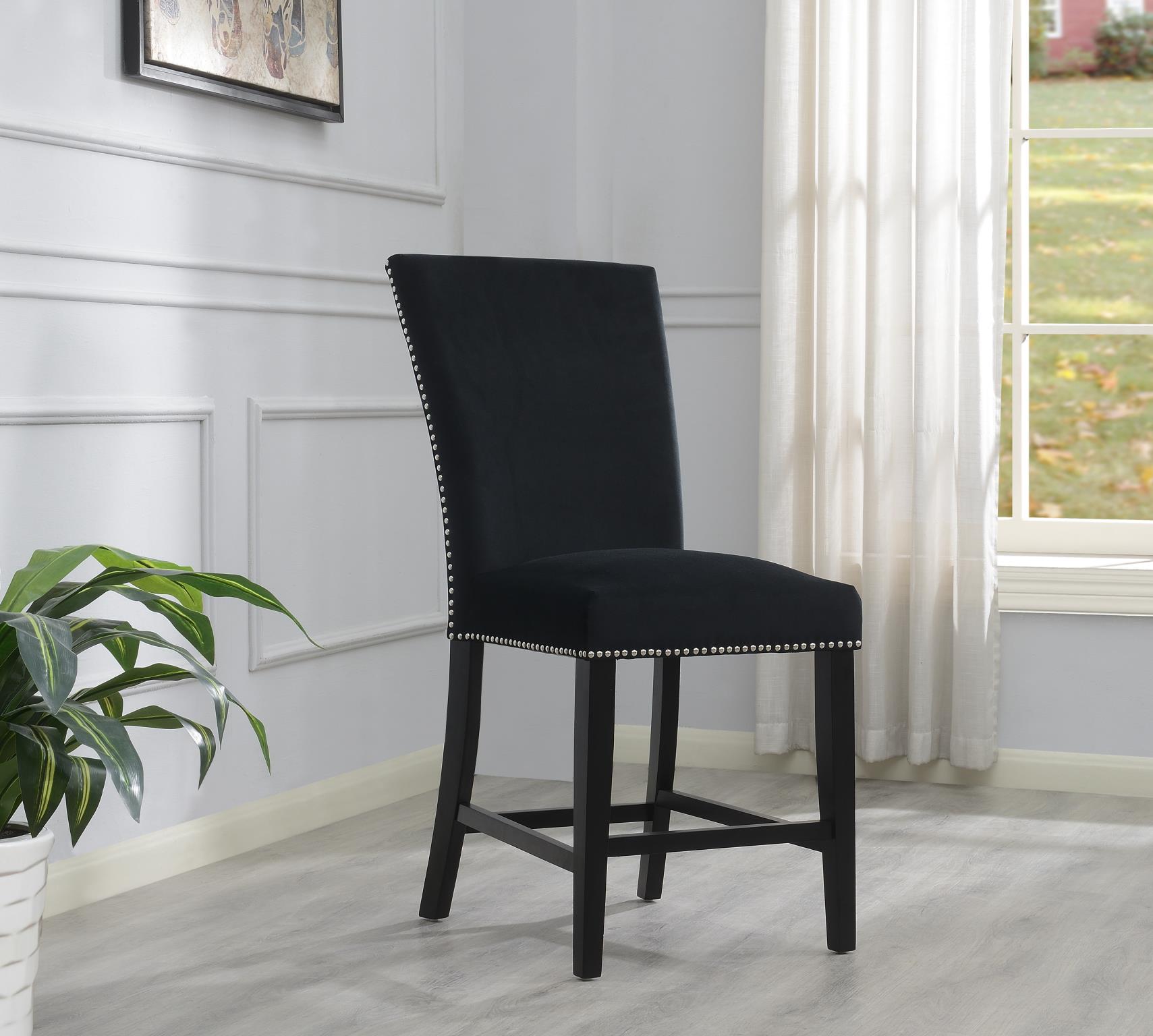 Black Velvet Counter Chair (Price Per Chair/Moq 2)