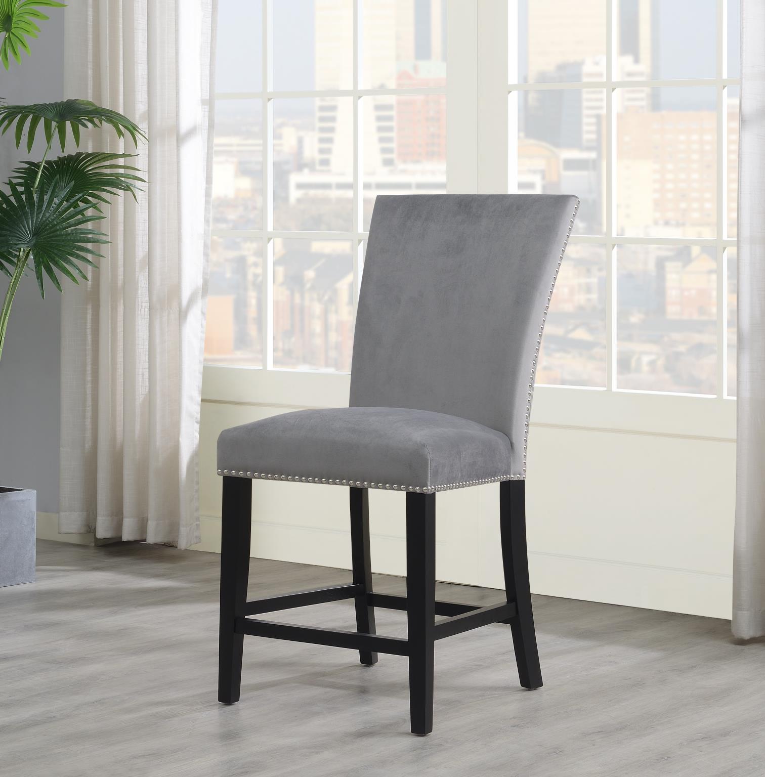 Black Velvet Counter Chair (Price Per Chair/Moq 2)