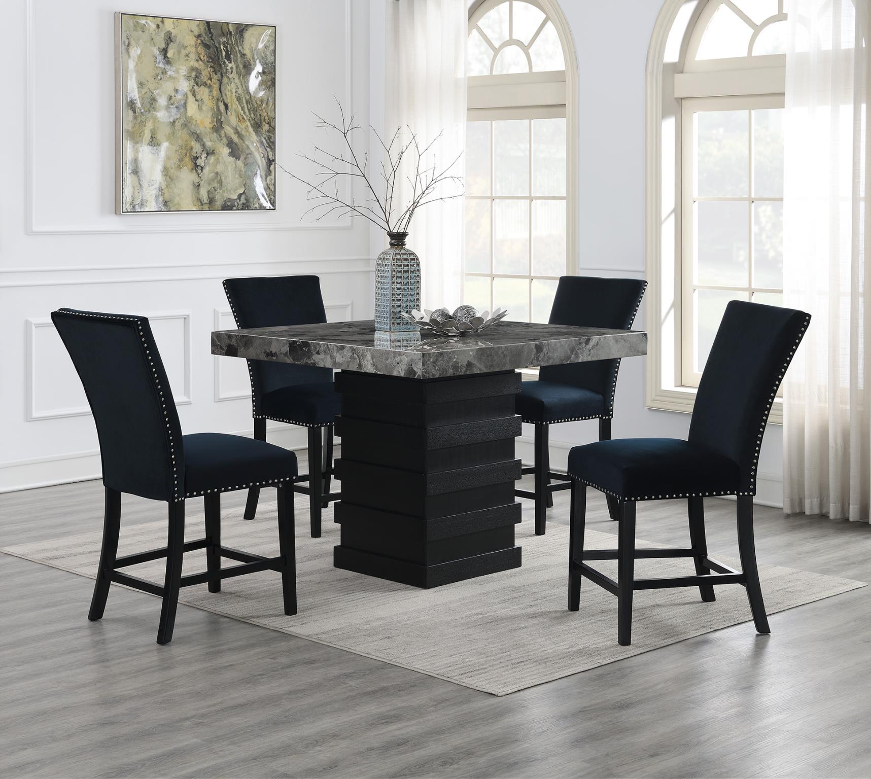 Dining Table & 4 Black Chairs