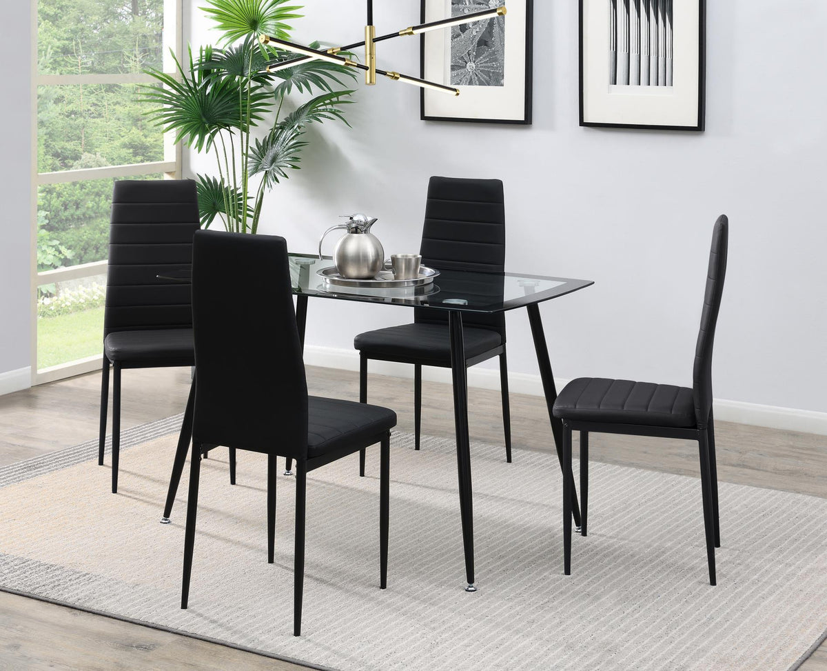 Black Dining Table & 4 Chairs