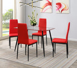 Red Dining Table & 4 Chairs
