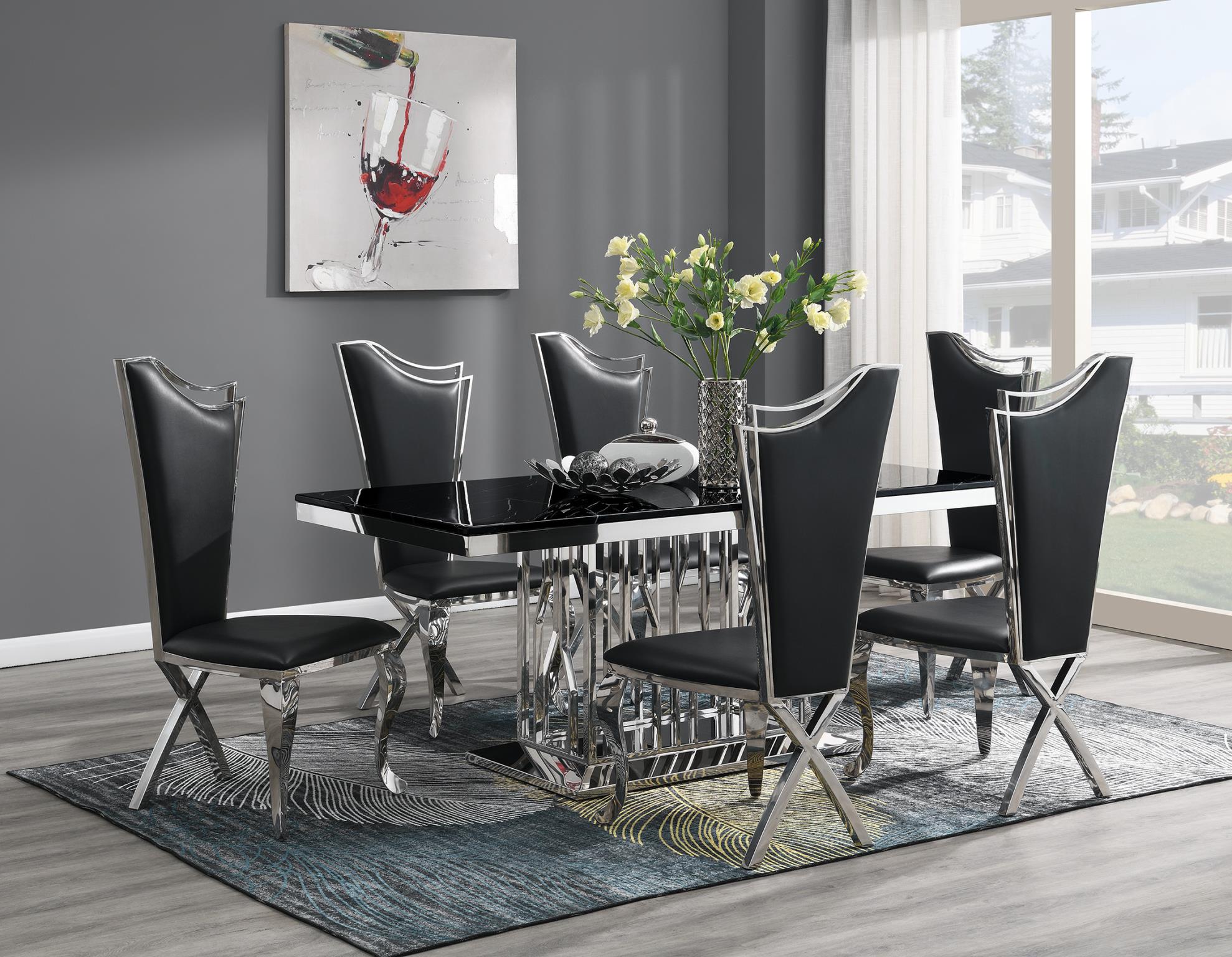 Dining Table (Black Marble)