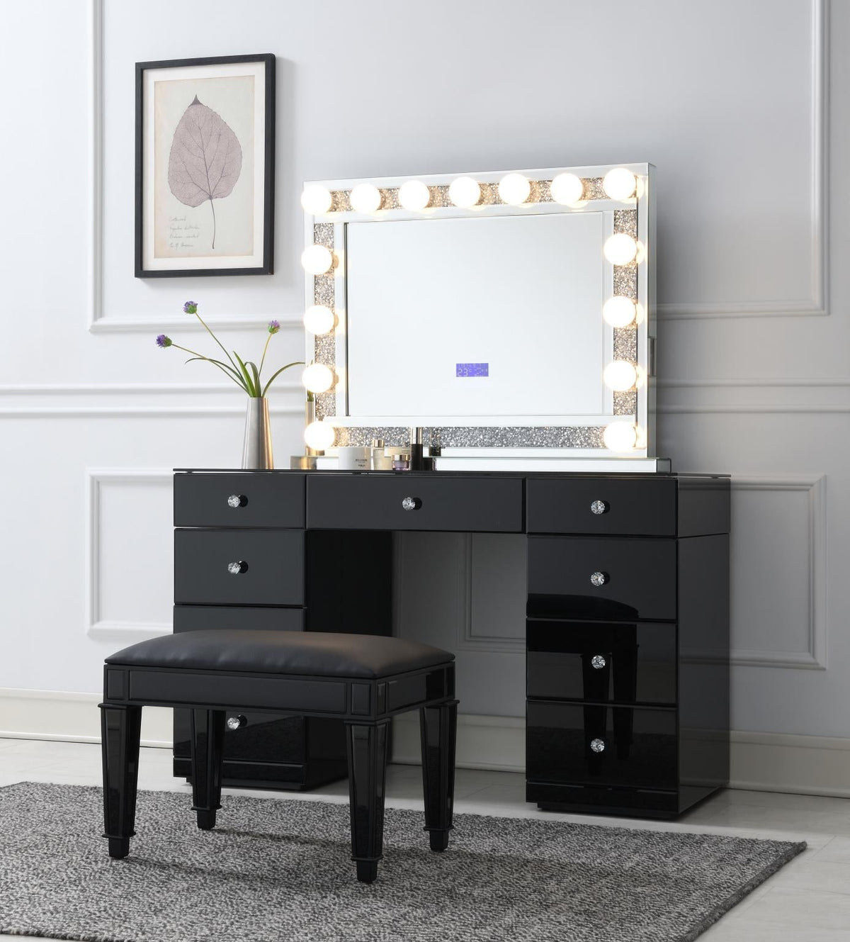 Black Wood Vanity (Mirror Sold Seperately)