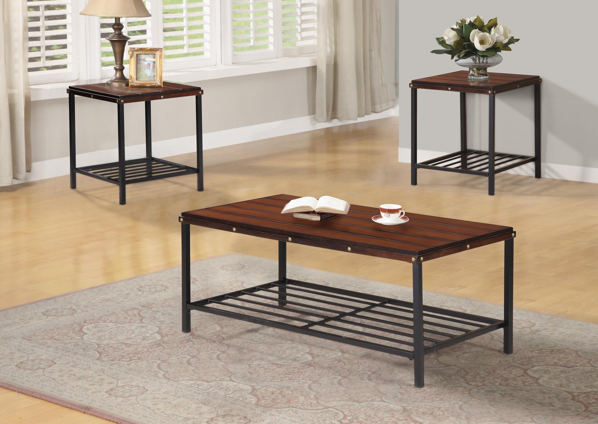 Black 3 Pk Table Set (3/Cn)