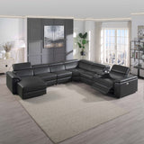 Aneila Leather Sectional with Bluetooth Speaker