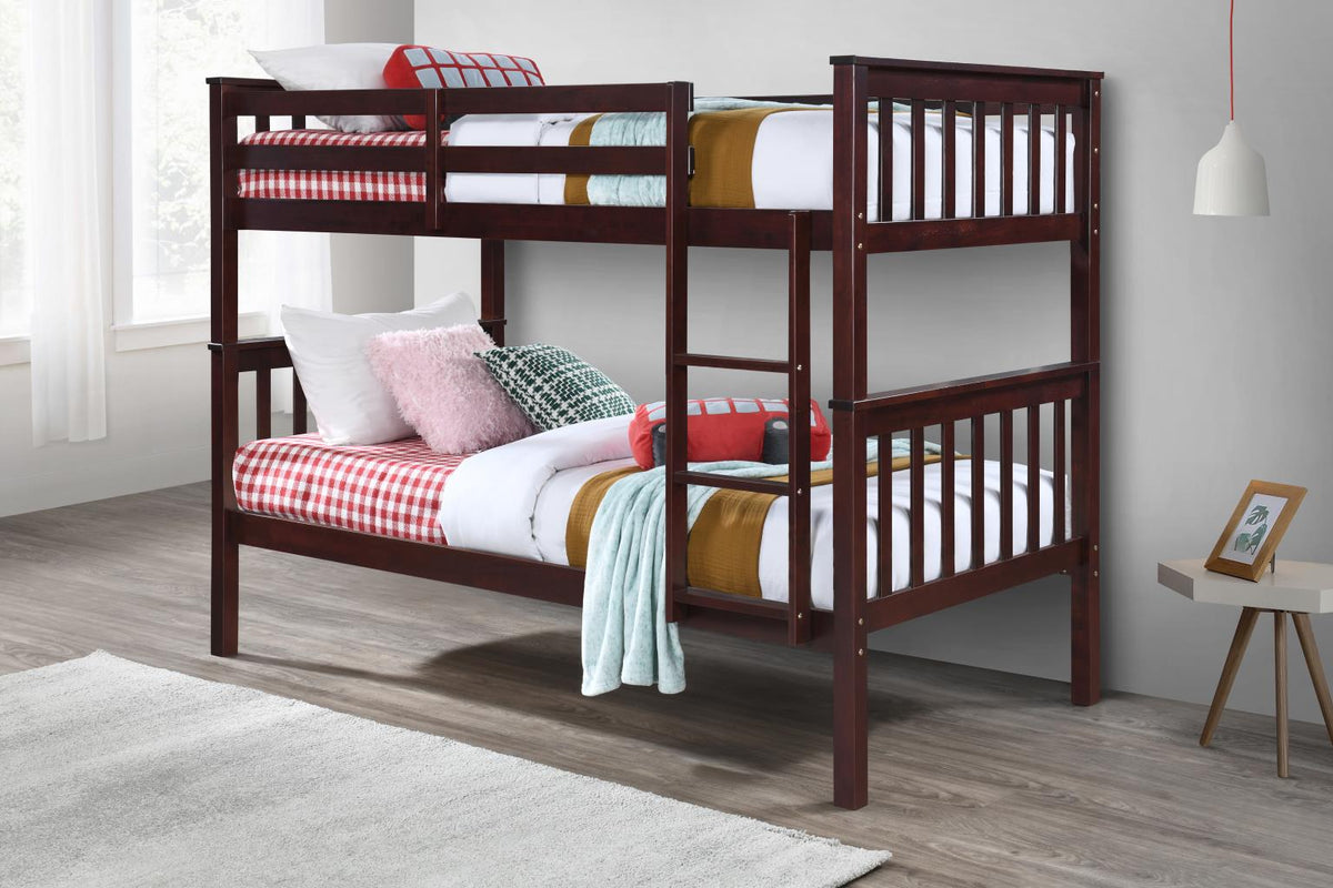 Dark Brown Twin/Twin Bunk Bed