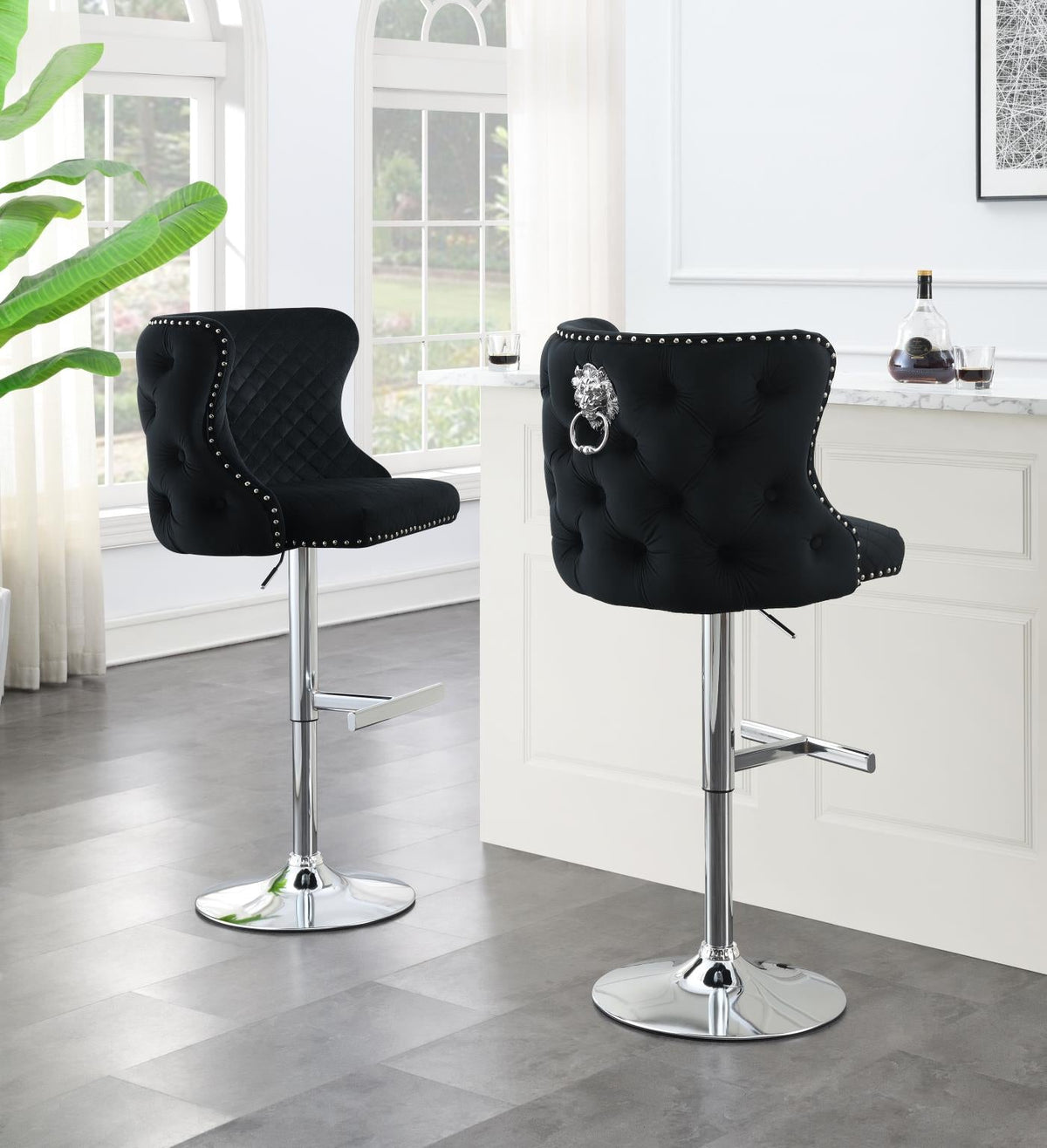 Black Velvet Bar Stool (Price Per Chair Moq Is 1)