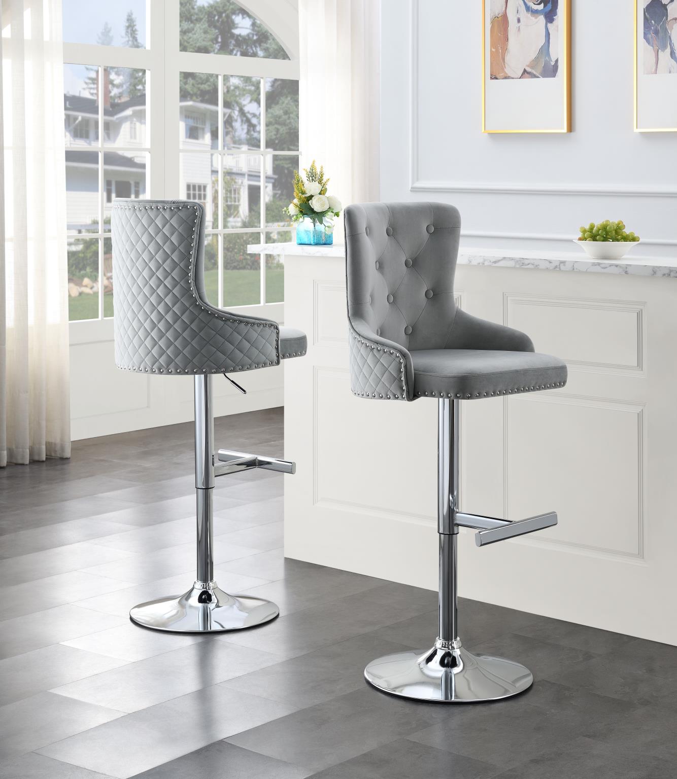 Black Velvet Bar Stool (Price Per Chair Moq Is 2)