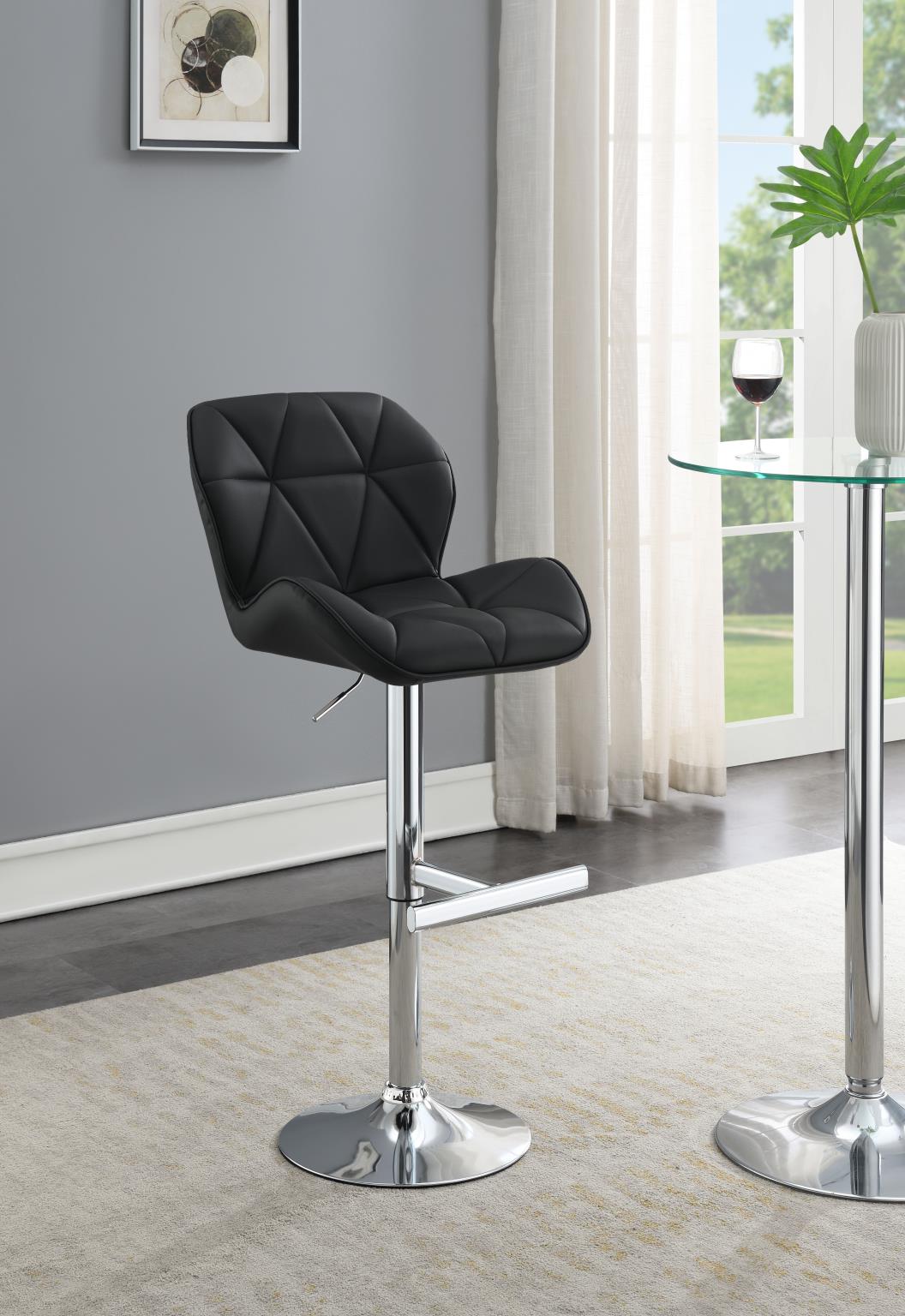 Black Leather Pu Bar Stool (Price Per Chair Moq Is 2)