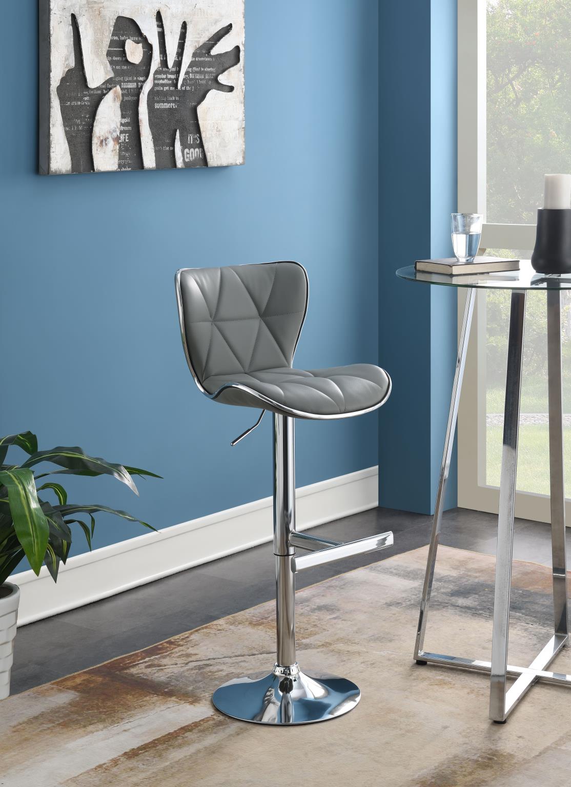 Black Leather Pu Bar Stool (Price Per Chair Moq Is 2)