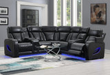 BLACK 3 PC POWER LED SECTIONAL