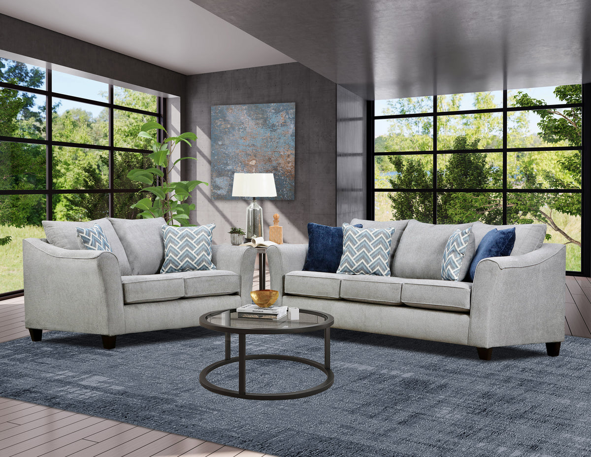 Beige Sofa and Loveseat