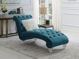 Turquoise Chaise W/Acrylic Legs