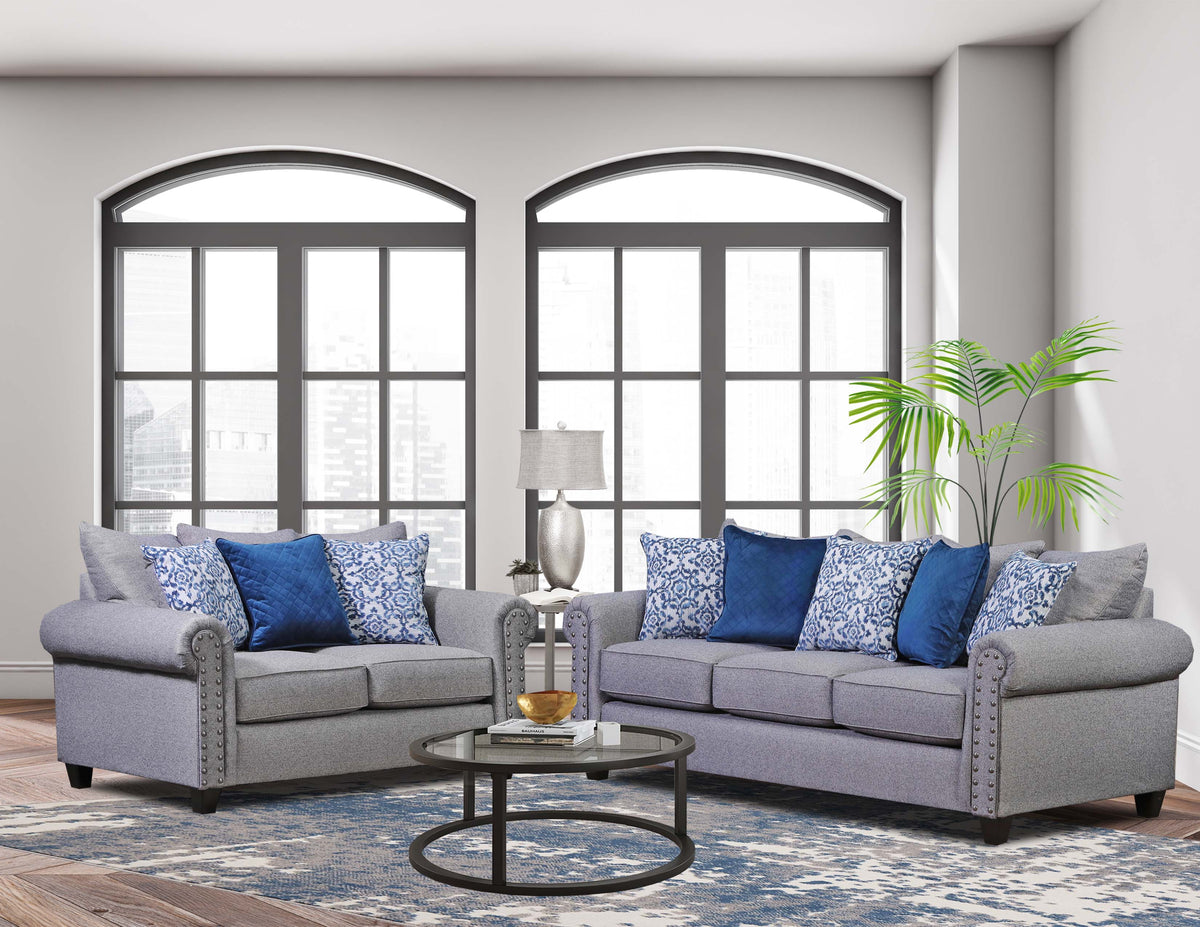 Grey Sofa and Loveseat