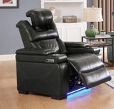 Walter Dual Power Reclining Seating w/ Led & USB & Drop Down Table & Reading Lights & Storage Arms