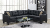 Black Leather 4 Pc Sectional