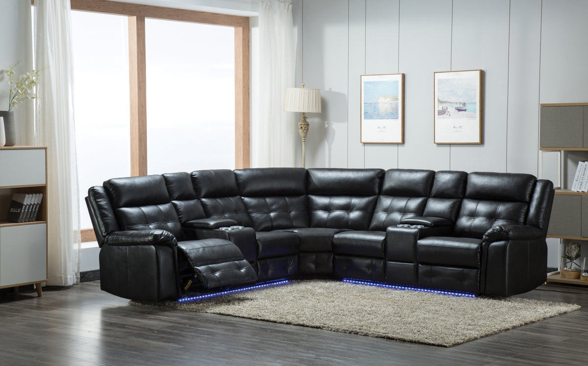 Tiza 3 PC. Power Reclining Sectional w/ Led Lights