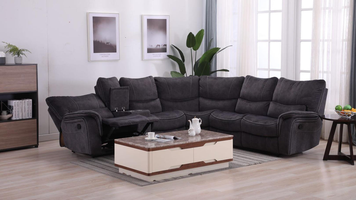 Charcoal Gray 3 Pc Sectional