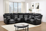 Black/Gray Motion 3 Pc Sectional