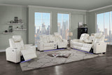 White Power Reclining Sofa-Power Reclining Loveseat